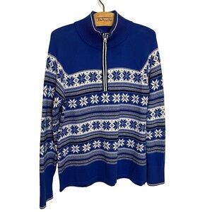 Talbots Retro Look Ski Sweater  Quarter Zip M